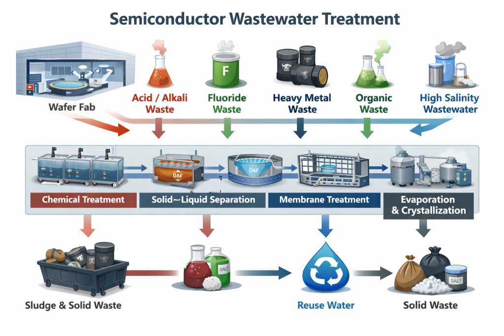 Flowchart for Semiconductor Wastewater Treatment