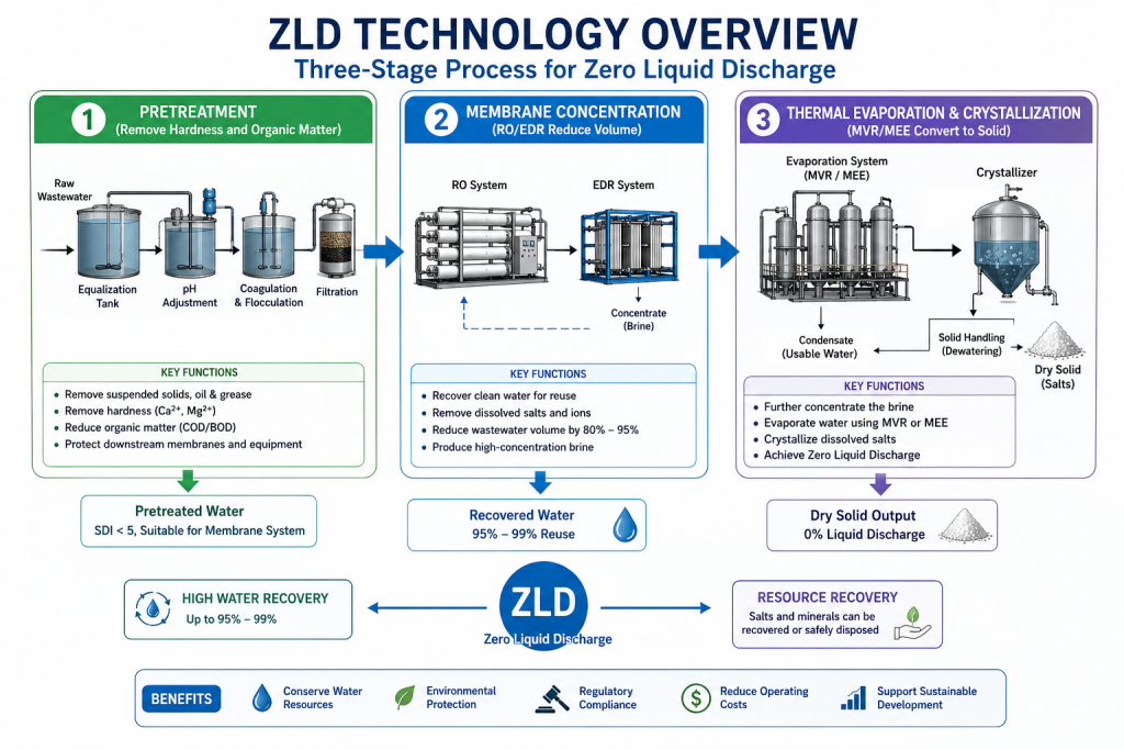 ZLD TECHNOLOGY OVERVIEWThree-Stage Process for Zero Liquid Discharge